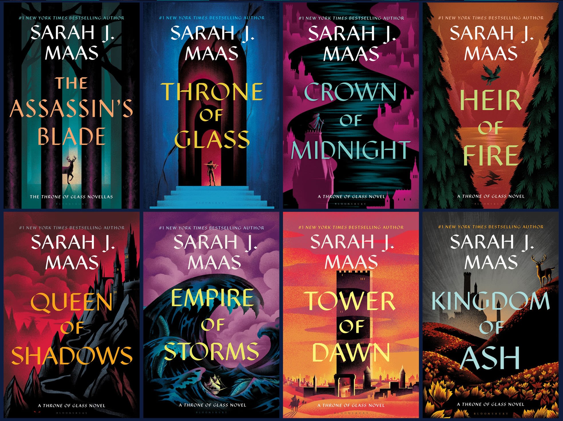 Boxset Throne of Glass by Sarah J. Maas + (5 books set) A Court …
